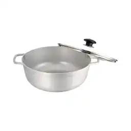 Universal Caldero Fundido Tapa Vidrio Pomo Negro 20 cm