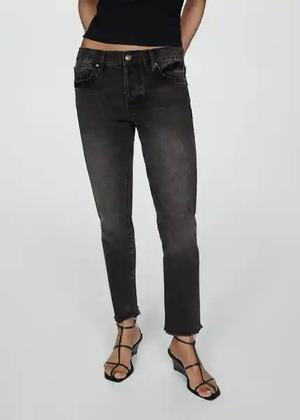 Jean Tokio Tejano Negro Talla 36 Mujer Mango