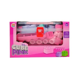 Play And Joy Set de Bloques Cubo Rosado