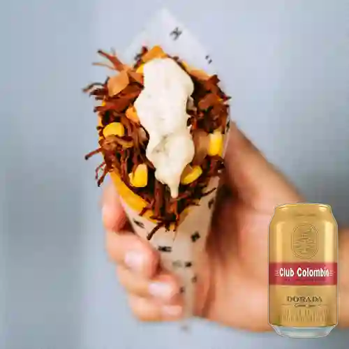 Combo Ropa Vieja + Club col. Dorada Lta 330ml