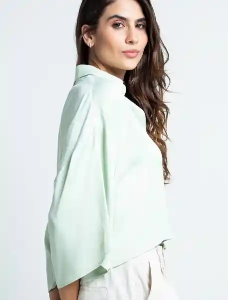 Camisa Membe Mujer Verde Daikon Claro Talla S 511F344 Naf Naf