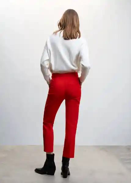 Pantalón Gold Rojo Talla 42 Mujer Mango