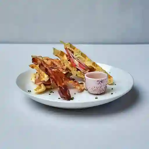 Waffle de pavo y mostaza