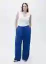 Pantalón Bonnie Azul Talla 40 Mujer Mango
