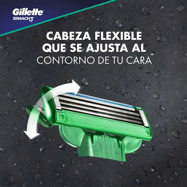 Gillette Mach3 Sensitive Máquina de Afeitar Recargable 1 Unidad + 2 Cuchillas de Afeitar 1 Kit