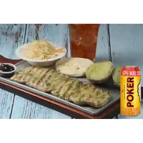 Combo chuzo de pollo + poker 330 ml