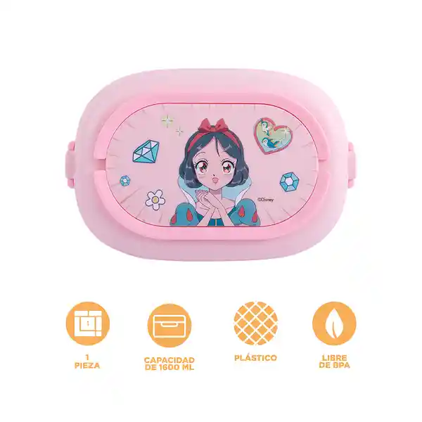 Contenedor Alimentos Serie Disney Manga Princesas Rosa Miniso