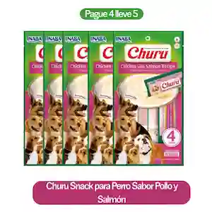 5 x Churu Snack Para Perro Sabor Pollo y Salmon