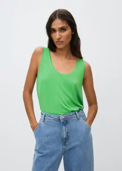 Top Bobar Verde Talla S Mujer Mango