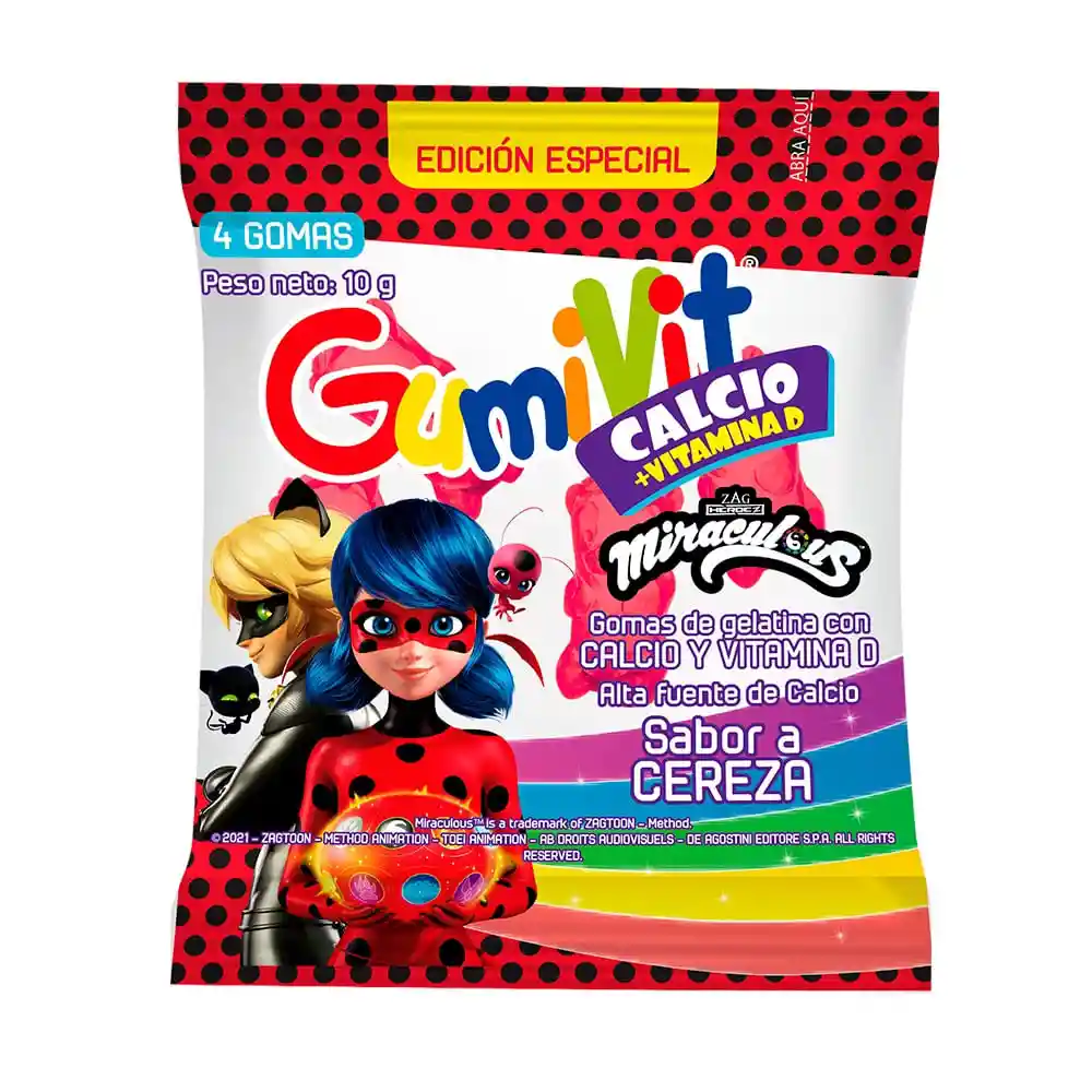 Gumivit Gomas de Gelatina con Calcio y Vitamina D Sabor Cereza