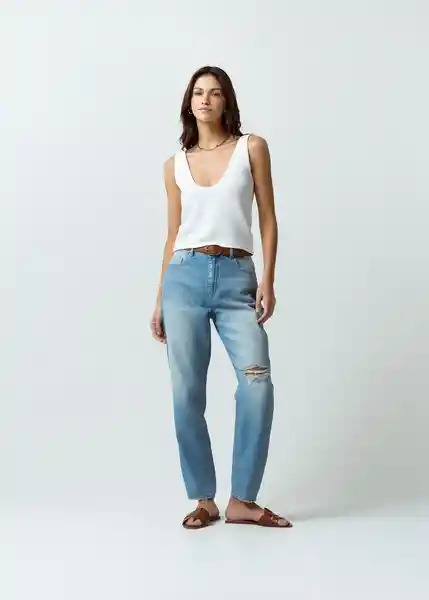 Blusa Tejido Mujer Crudo Marfil Talla S 482G040 Naf Naf