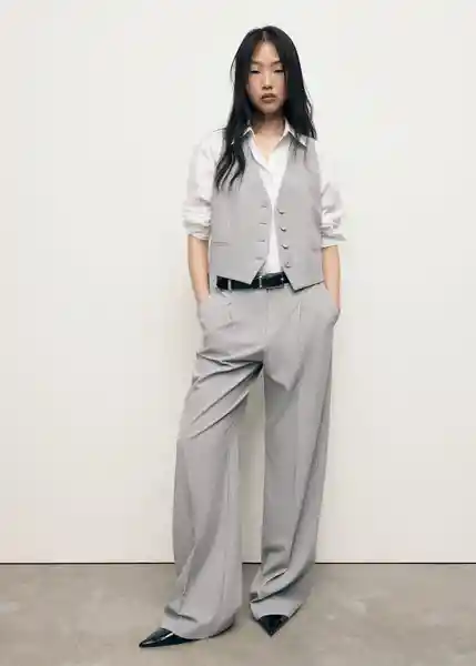 Chaleco Bowery Gris Talla M Mujer Mango