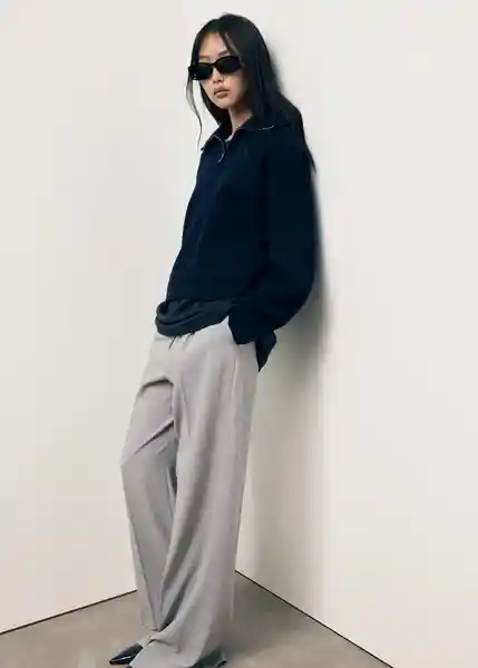 Pantalón Bowery Gris Talla 38 Mujer Mango