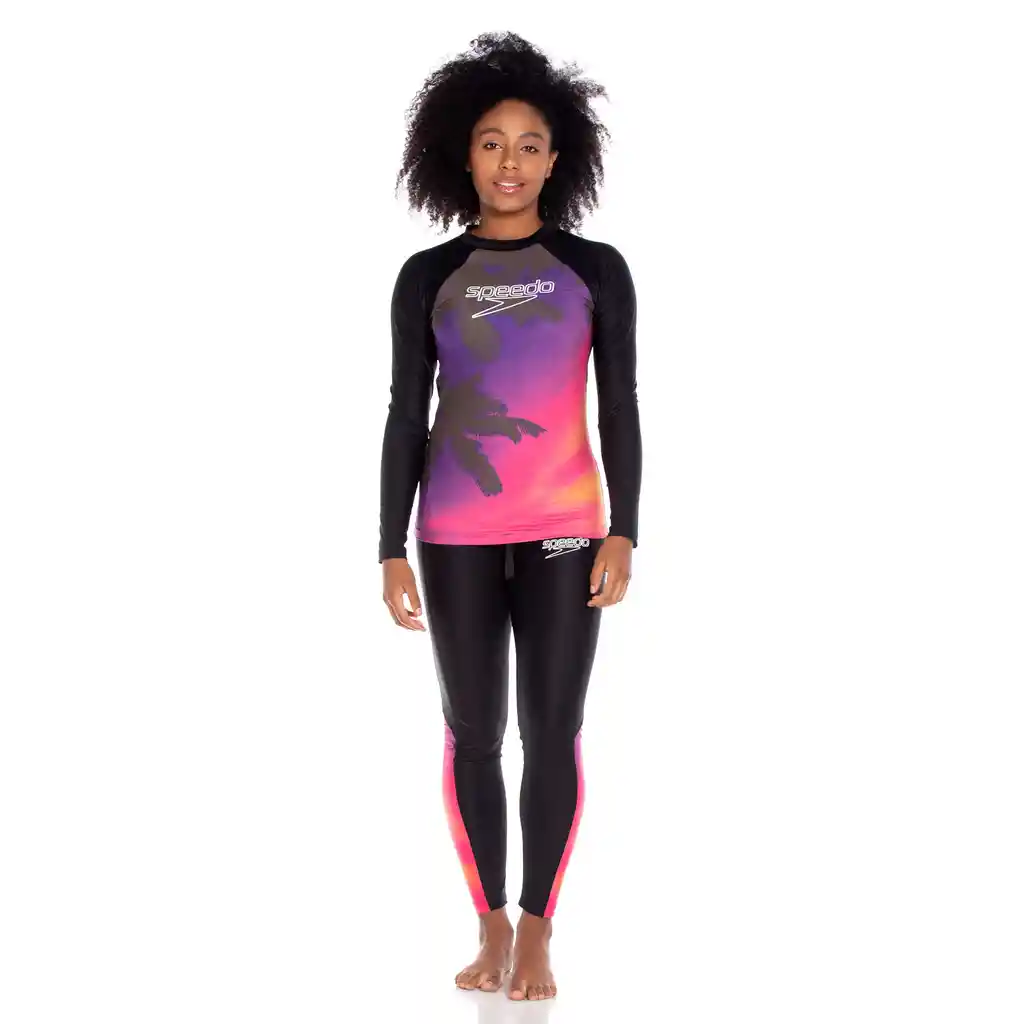 Speedo Camiseta Manga Larga Sunshine Sunset Femenino Talla S