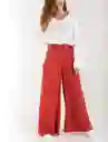 pantalon con bota ancha rojo granate oscuro talla 4 mujer Naf-Naf