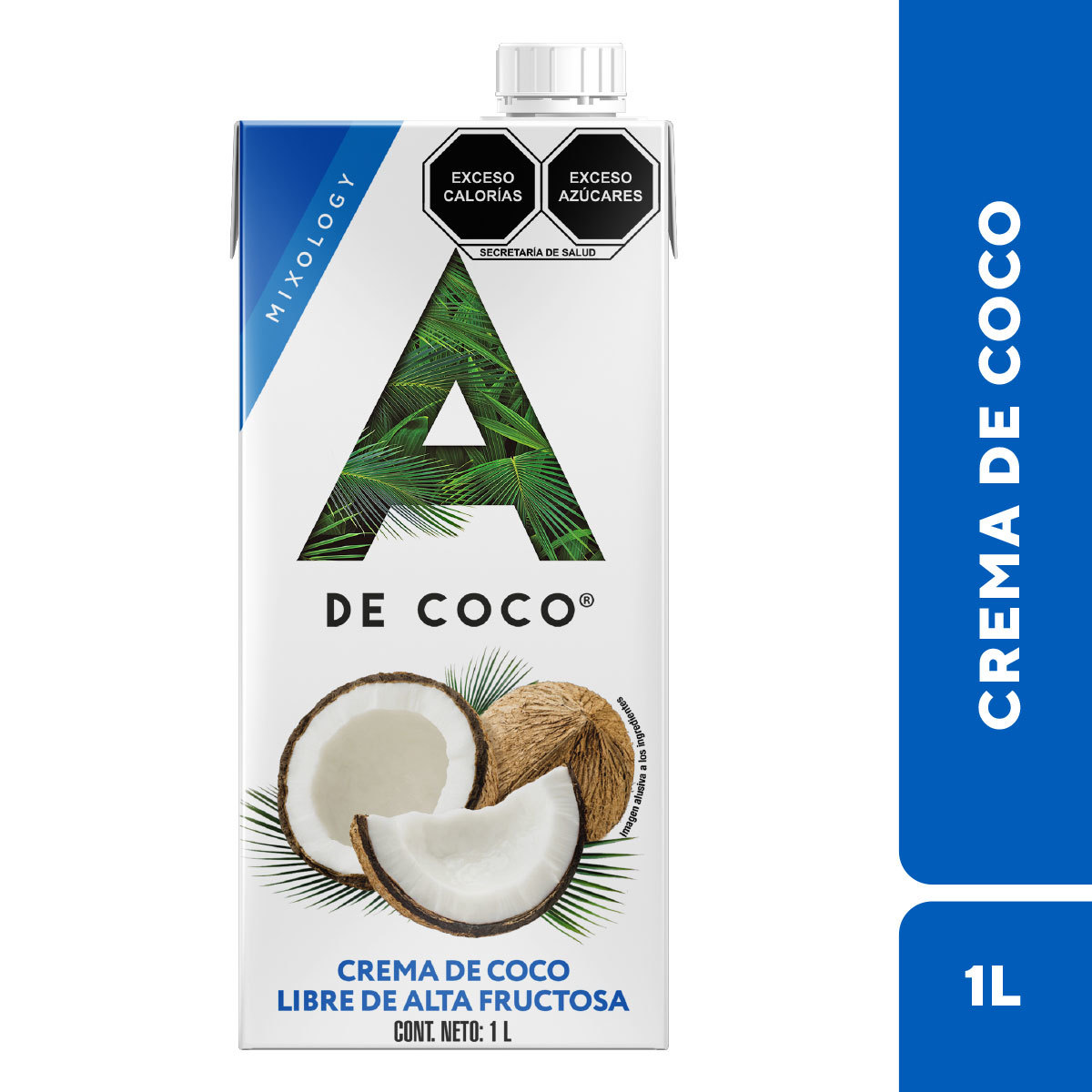 A De Coco Crema de Coco Libre de Alta Fructosa 1 l