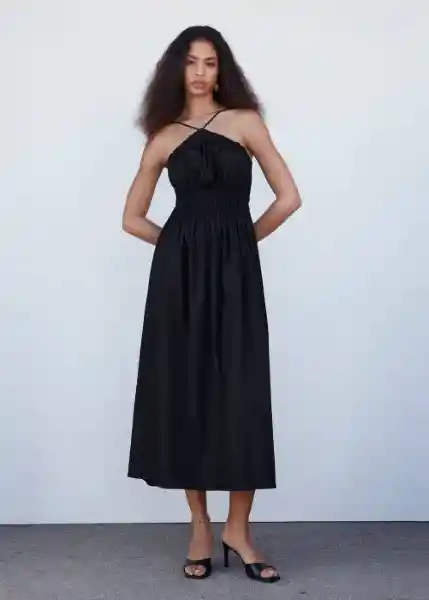 Vestido Chloe Negro Talla L Mujer Mango