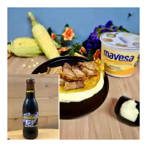 Combo Cachapa + Chicharrón + Maltín Pol