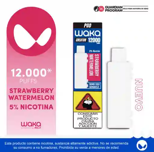 Waka Vapeador Creator Pod Fresa Sandia 5% 12K