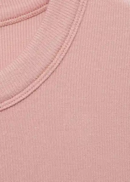 Camiseta Belmonte Rosa Pastel Talla M Mujer Mango