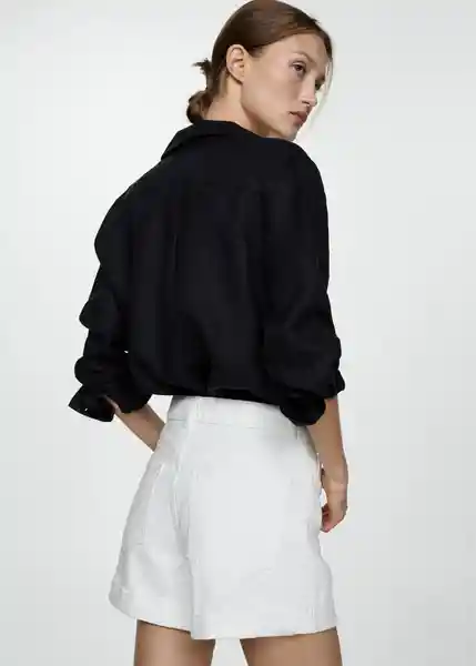 Short Mom80 Blanco Talla 42 Mujer Mango