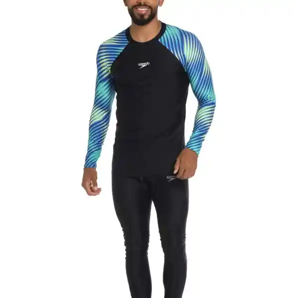 Camiseta Manga Larga Sns Artistic Aqua Masculina S 0000 Speedo