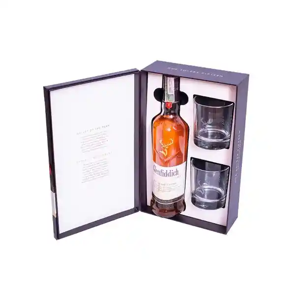 Glenfiddich Kit Whisky 15 Años + 2 Vasos