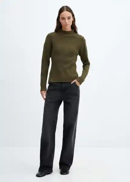 Saco Jersey Lalo Khaki Talla L Mujer Mango