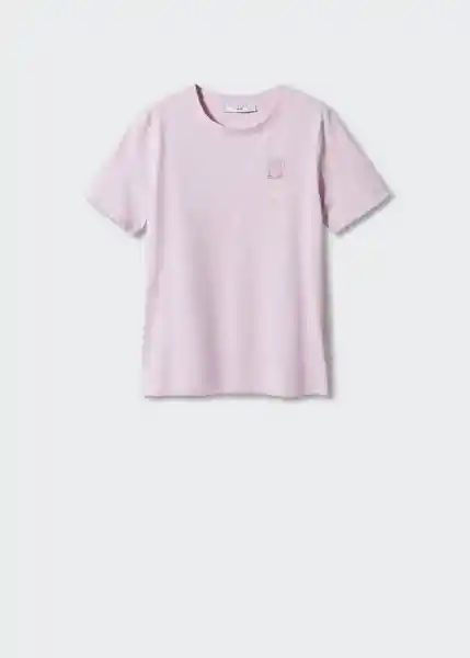 Camiseta Ilustra Rosa Talla M Mujer Mango