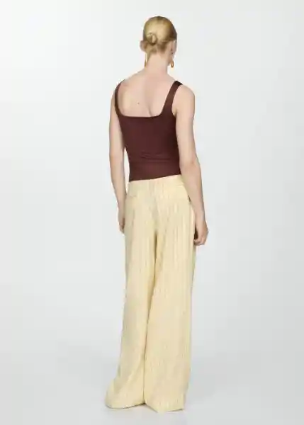 Top Rayo Marrón Talla M Mujer Mango