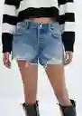 Short Nicola Tejano Medio Talla 44 Mujer Mango