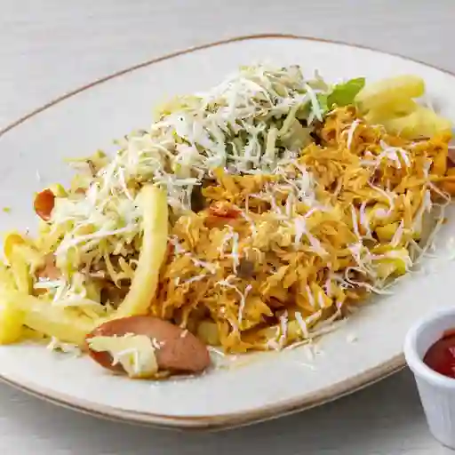 promo salchipapa de pollo mas gaseosa