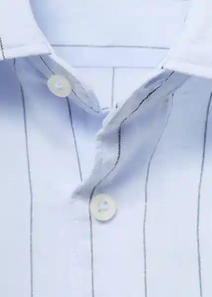 Camisa Rug Celeste Talla M Hombre Mango
