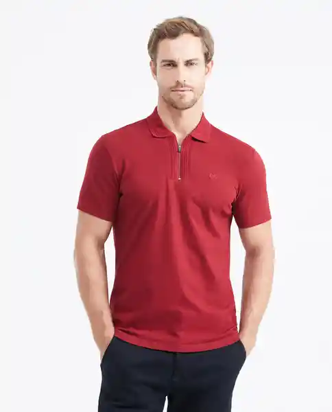 Camiseta Polo Zipper Rojo Marsala Ultraoscuro Talla XS Chevignon