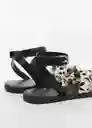 Sandalias Silvia Negro Talla 25 Niñas Mango