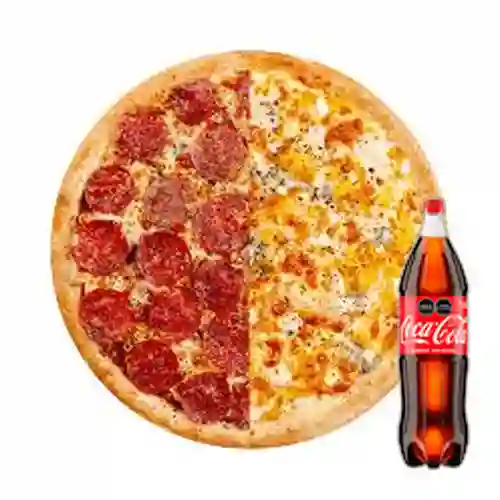 Combo Arma Tu Pizza de 2 Sabores +Cocacola Orig 1.5 Lt