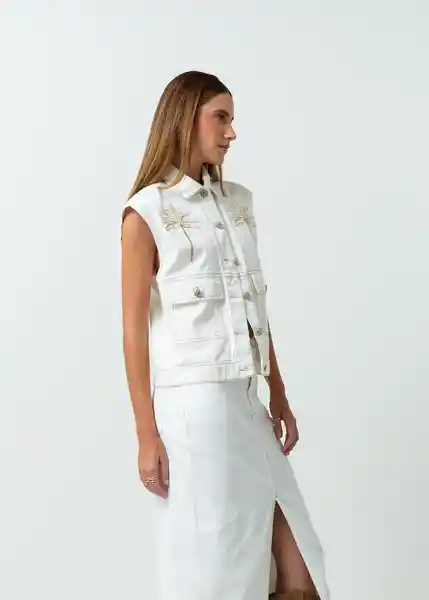 Chaleco Natu Mujer Crudo Marfil Claro Talla S 422G302 Naf Naf