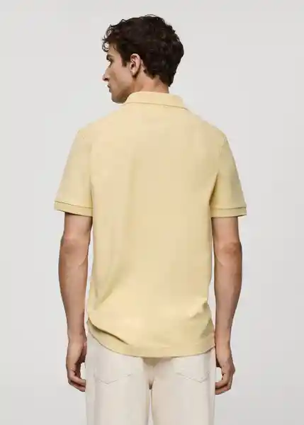 Camisa Polo Rea Amarillo Pastel Talla XS Hombre Mango