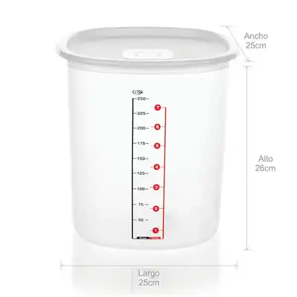 Estra Recipiente Cuadrado Linea Blanca 9 L