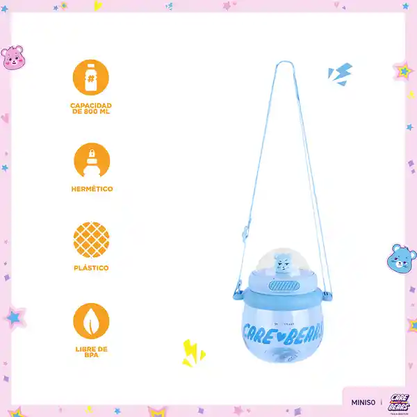 Vaso Plástico Para el Hombro Colección Care Bears Azul Miniso