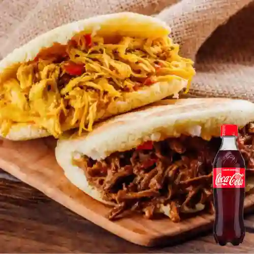 Combo Arepa Mixta + Coca-Cola Sabor Original 400 ml