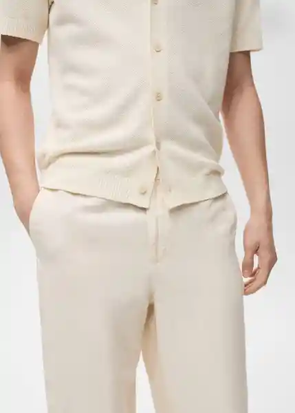 Pantalón Rustic Marfil Talla 40 Hombre Mango