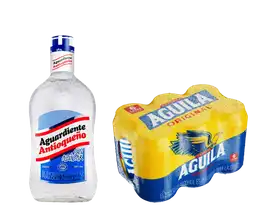 Combo Aguardiente Antioqueño + Águila 6 Und