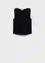 Top Volant Negro Talla XS Mujer Mango