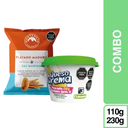 Combo Plátano Maduro Sal Marina + Colanta Queso Crema