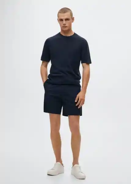 Bermuda Gen Navy Talla 40 Hombre Mango