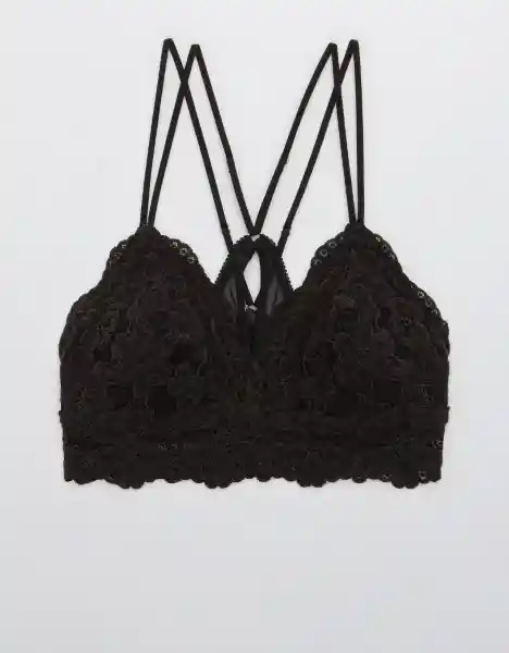 American Eagle Bralette Acolchado de Triángulos Negro Real T. S