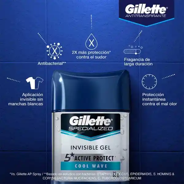 Desodorante Antitranspirante Hombre Gillette Specialized Gel Cool Wave 82 g Pack 3 Unidades