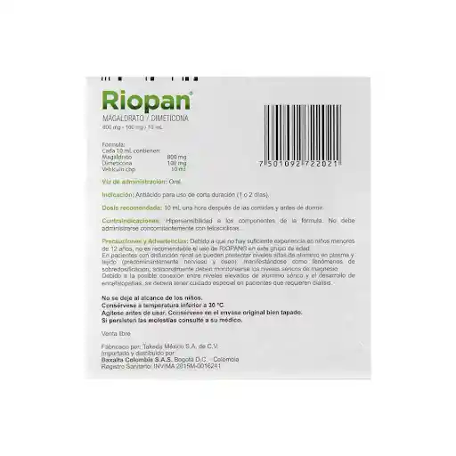 Riopan Antiácido Gel (800 mg/100 mg)