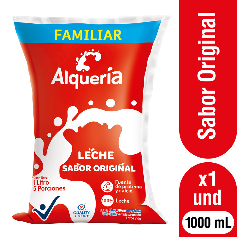 Alquería Leche Semidescremada Original 1000 ml